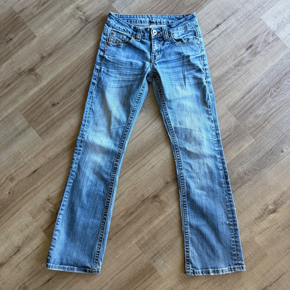 Cowgirl Tuff Co Womens Bootcut Jeans Medium Wash 27x33 Western Denim RN69138